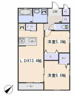 LIBRE STYLE(リーブル スティル) A棟【105号室】の間取り