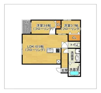 ベルシア箱崎【1階】の間取り