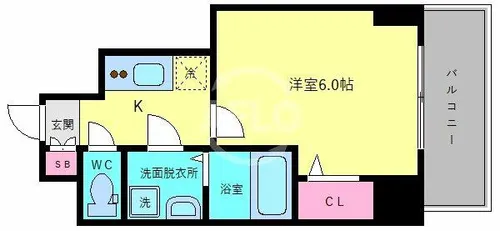 エスリード大阪城テラス【405号室】の間取り