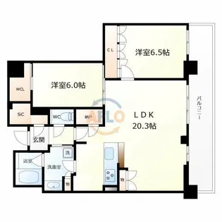 グランドメゾン新梅田タワー【21階】の間取り