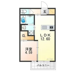 Side西ノ京【1階】の間取り