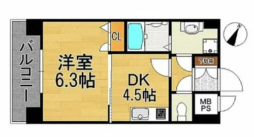 ピュアドームティアラ大手門【4階】の間取り