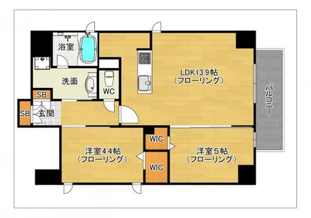 ウェルス神屋町【702号室】の間取り