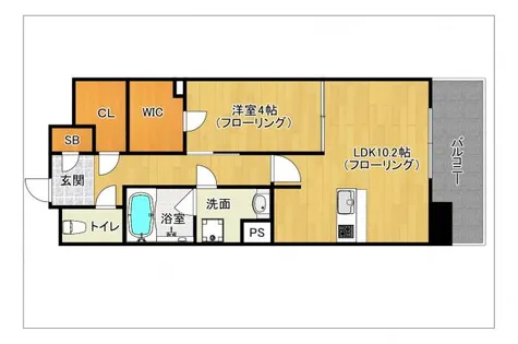 AIFLAT博多祇園【1402号室】の間取り