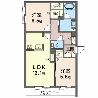 シャーメゾン飾磨区細江【201号室】の間取り