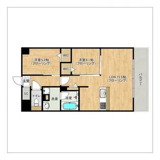 ウェルス雑餉隈駅前【1002号室】の間取り