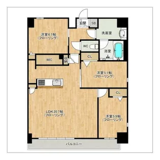 S-RESIDENCE大濠公園achieve【1001号室】の間取り