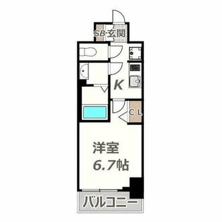 リフレス天王寺国分町【202号室】の間取り