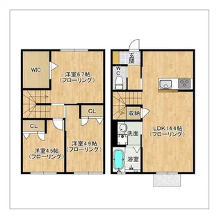 アザレア博多南【1号室】の間取り