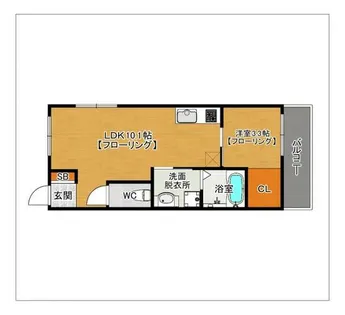 エルモス愛宕【101号室】の間取り