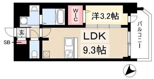 プレサンスNAGOYA覚王山【2階】の間取り