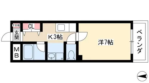コーポラスヤスイ【1階】の間取り