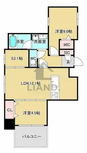 MODERN ASPIRATION平尾駅前【1001号室】の間取り