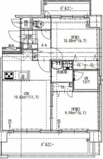 QUINTET MINAMI FUKUOKA【801号室】の間取り