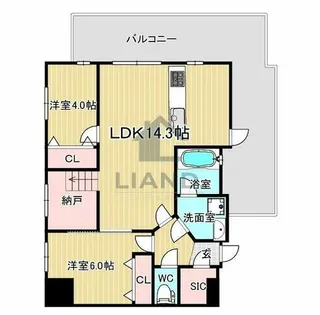 MODERN ASPIRATION平尾駅前【4階】の間取り
