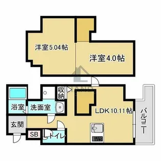 ModernPalazzo天神東グランM【303号室】の間取り