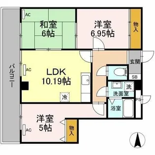 ロイメント名駅【8階】の間取り