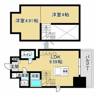 ModernPalazzo天神東グランM【1103号室】の間取り