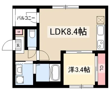 ハーモニーテラス開平町Ⅱ【2階】の間取り