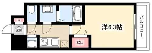 プレサンス名古屋幅下ファビュラス【6階】の間取り