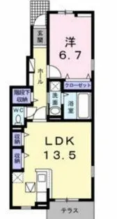 メゾン・ド・カルムⅥ【1階】の間取り