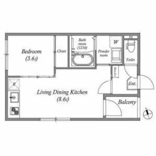 1LDKの間取り画像