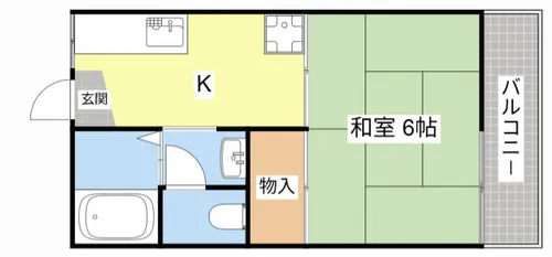 ひまわり河曲ハイツ【B102号室】の間取り