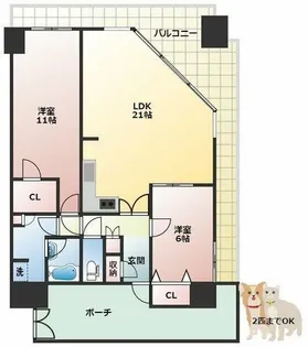 フェニックス日本橋高津【9階】の間取り