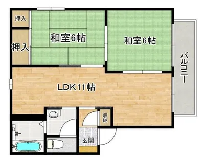 フレグランス次郎丸【202号室】の間取り