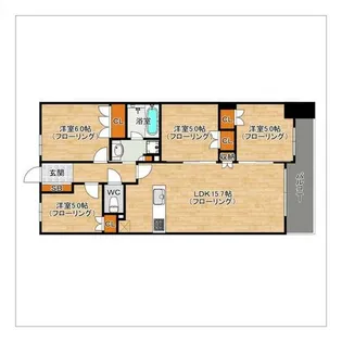 MJR千早ミッドスクエア【1113号室】の間取り