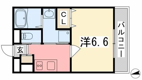 サンジコート姫路駅南【201号室】の間取り