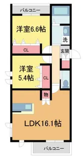 HEBEL GARDEN 松山町【101号室】の間取り