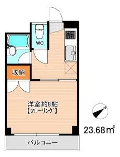 ベルザ南片江【203号室】の間取り