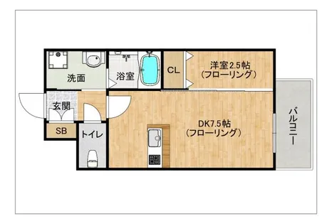 エンクレスト天神南PURE【701号室】の間取り