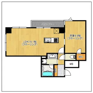 ロイヤルパークス大名【1205号室】の間取り