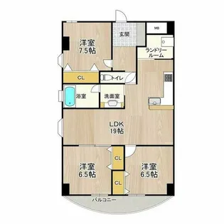 ロイヤルコート生江【5階】の間取り