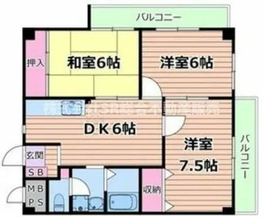 カーサ山野【3階】の間取り