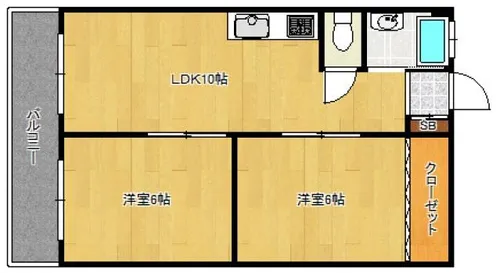 緑ヶ丘第四マンション【3階】の間取り