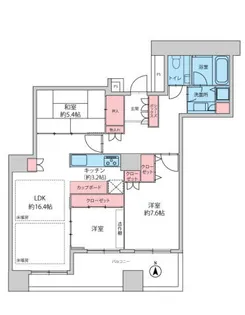 百道タワー【2202号室】の間取り