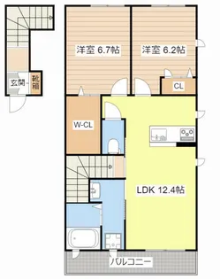 シャーメゾン オーヴェスト【0203号室】の間取り