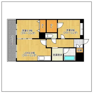 プリアール矢部与【302号室】の間取り