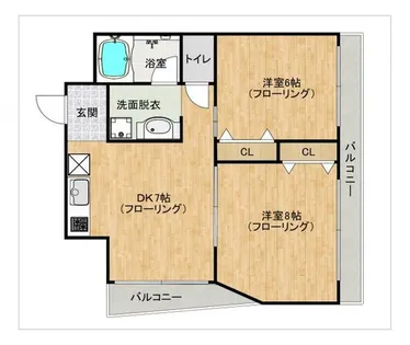 RAPITA荒江【401号室】の間取り
