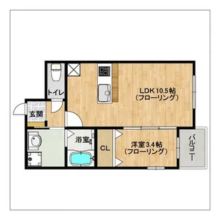 フォレストヒルズ博多【102号室】の間取り