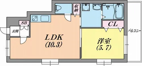 GLAハート長田【1階】の間取り