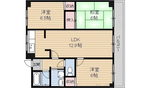 レシェンテ耳原【3階】の間取り