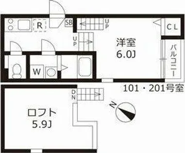 ハーモニーテラスケー【1階】の間取り