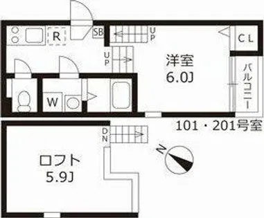ハーモニーテラスケー【1階】の間取り