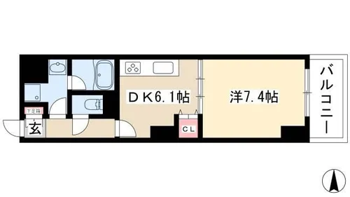 スタジオスクエア大須【6階】の間取り