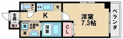 レジュールアッシュ天王寺Ⅱ【8階】の間取り