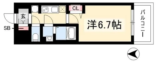 プレサンス上前津エレスタ【7階】の間取り